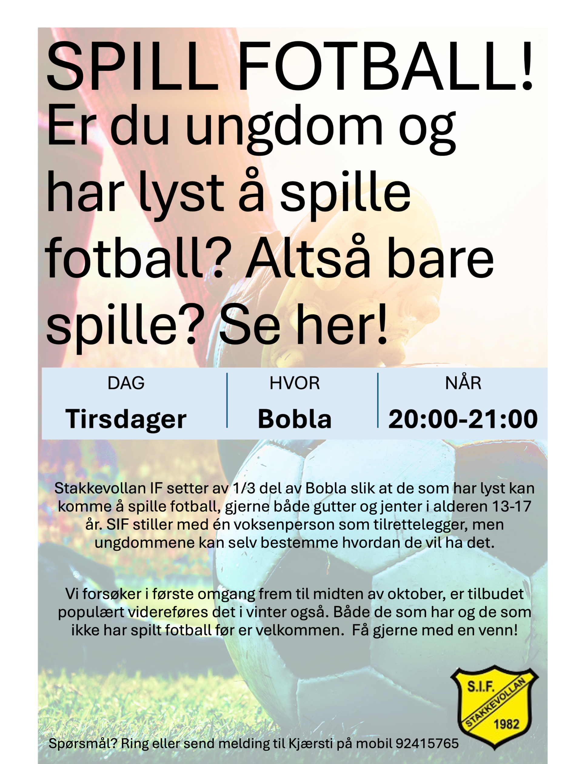 Lavterskel ungomsfotball :)
